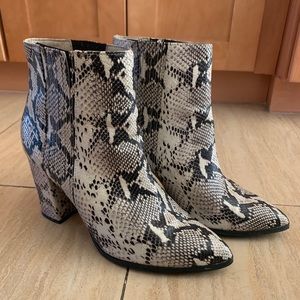 Seychelles snakeskin block heel boot